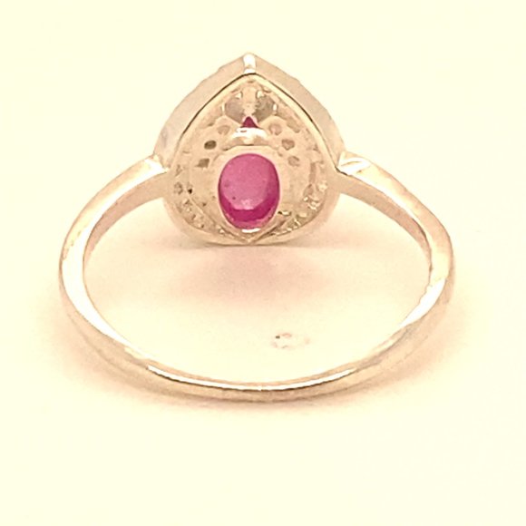 Pink Sapphire 1.52ct Platinum Finish Solid 925 Sterling Silver Ring - Picture 5 of 6